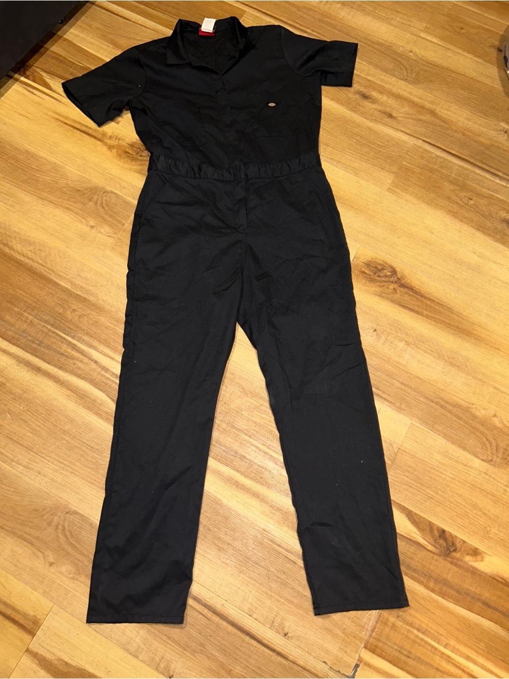 Dickies Black Short-Sleeve Utility Jumpsuit for Women
